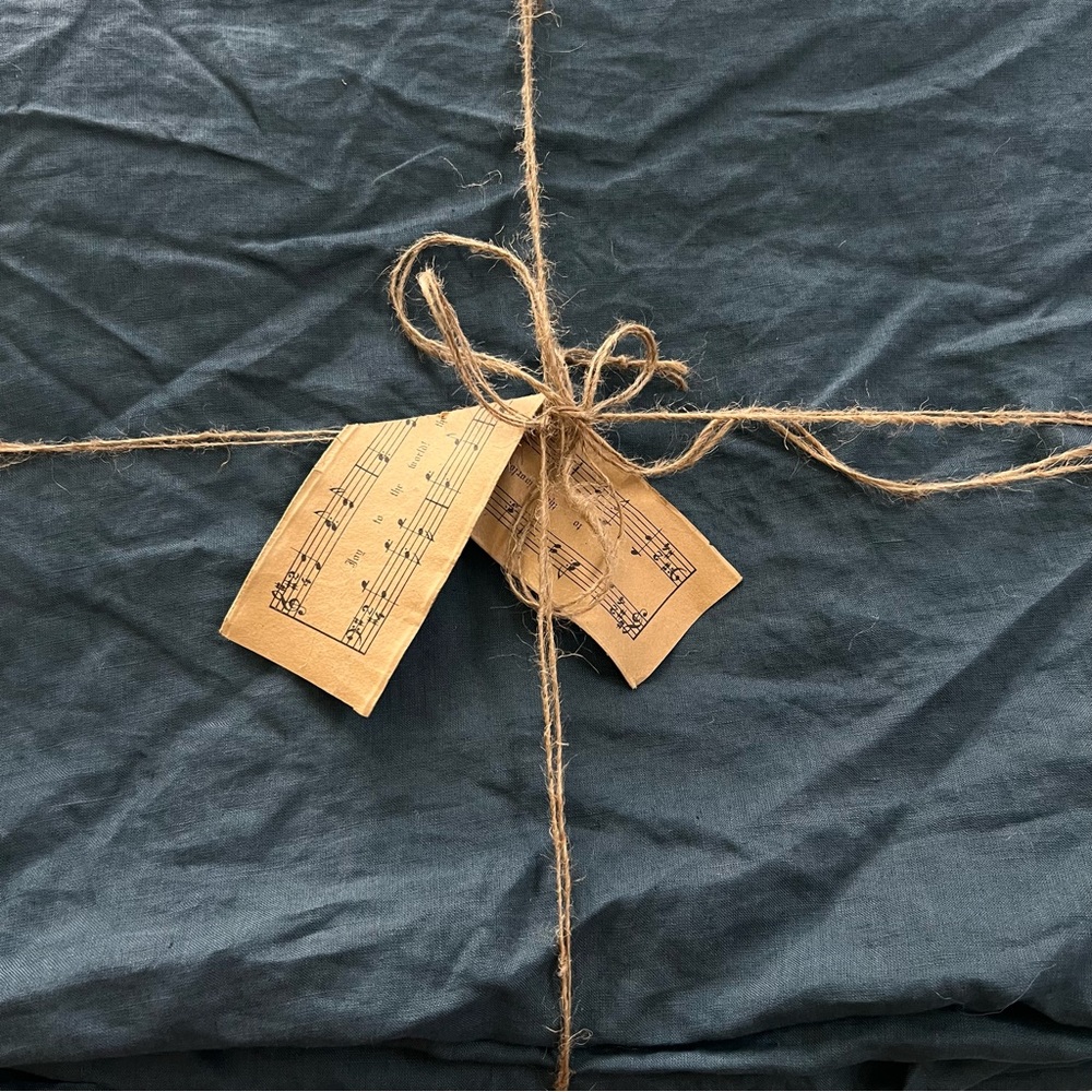 Linen Duvet Cover Queen size Dark Blue 100% Linen. PUDERVIVA IKEA